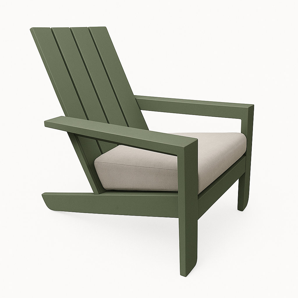 Rhys Aluminum Adirondack with Sunbrella Cushion, Green