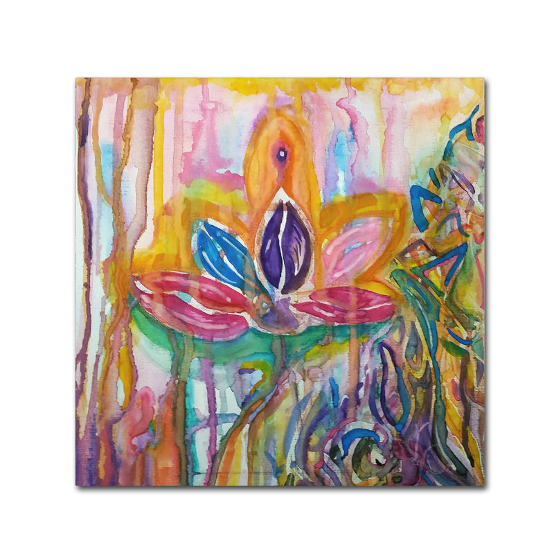 « lotus », reproduction sur toile tendue, H 14 po x l 14 po