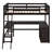 Modern Loft Bed with Built-In Desk and Storage Shelves-1218722550-1218722547