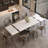  63-95"Extendable Modern Dining Table for 4-10, White Glossy Sintered Stone Tabletop, Rectangular Kitchen Table with black X-Shaped Steel Legs
