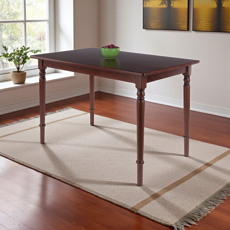 Oslo Rectangular Dining Table in Walnut Finished Wood, 29.81'' H X 46.49'' W X 29.42'' D, Walnut