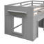 Lit mezzanine simple gris avec armoire et tablette durables - fabrication en bois massif sécuritaire-715480557