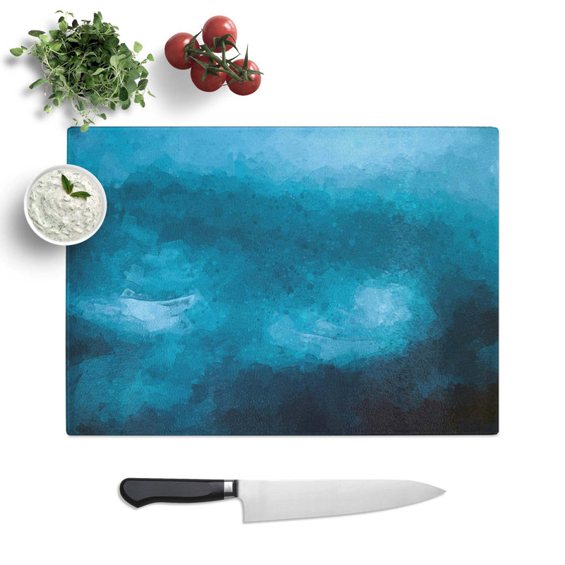 Glass Moody Skies in Abstract Chopping Board, 39 cm W x 28.5 cm L