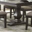 Ensemble de salle à manger 6 pièces de style traditionnel avec table à double piédestal et chaises rembourrées beiges, parfait pour une expérience élégante et confortable