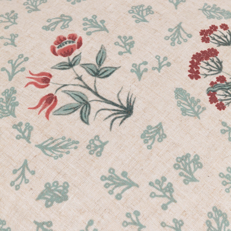 Floral Grey Square Pillow Cover