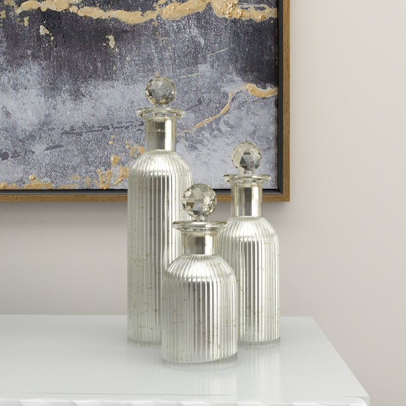 Ensemble de 3 bouteilles décoratives