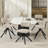 Modern Fabric Upholstered Solid Metal Dining Chairs-1580492432