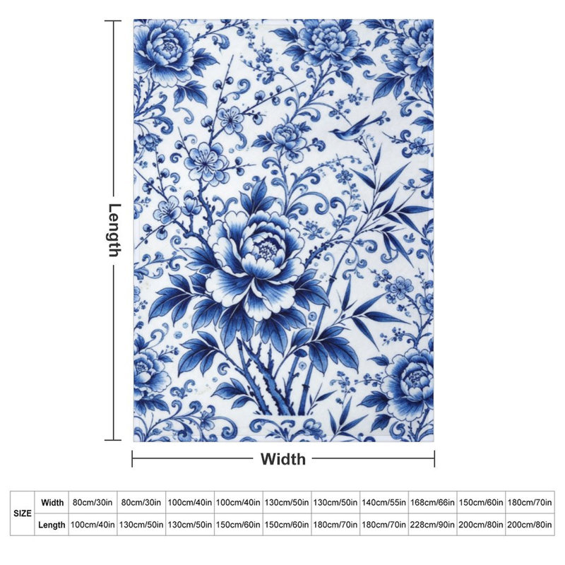 Jeté en flanelle de luxe bleu et blanc (2), couverture douce et chaude pour le canapé-lit du salon, 40 po x 50 po