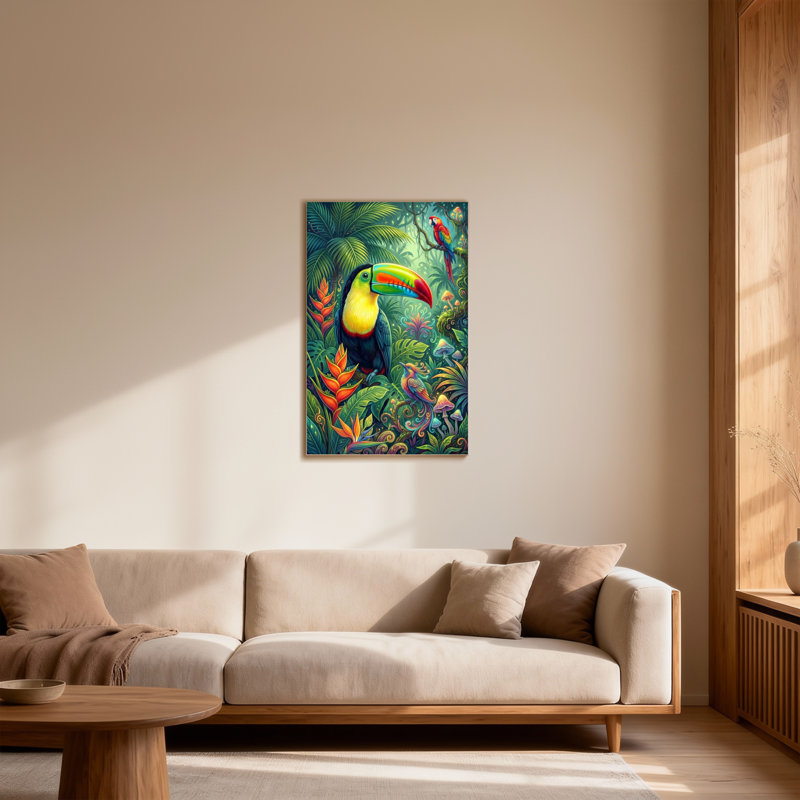 Animaux Oiseaux tropicaux Jungle Couleurs vibrantes Flore exotique, H 20 po x l 30 po