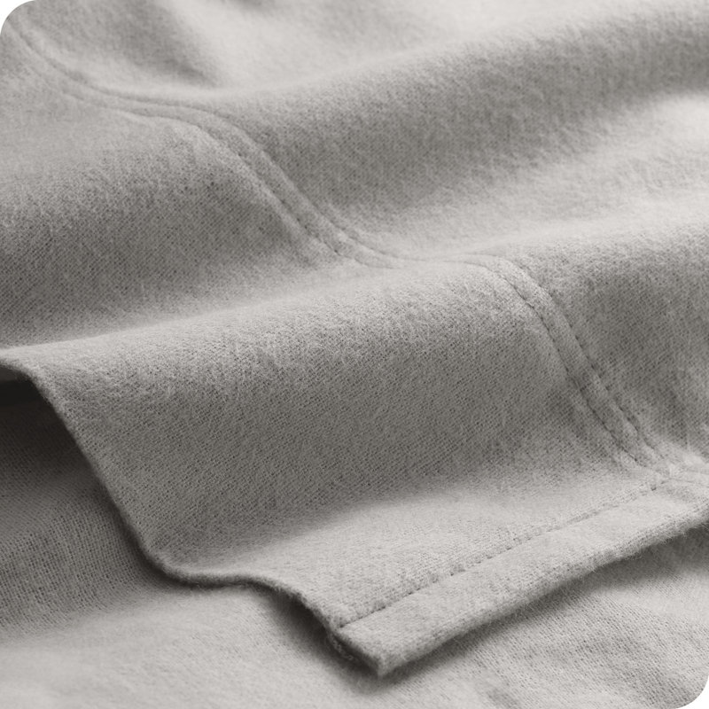 Light Grey King Cotton Flannel Deep Pocket Sheet Set