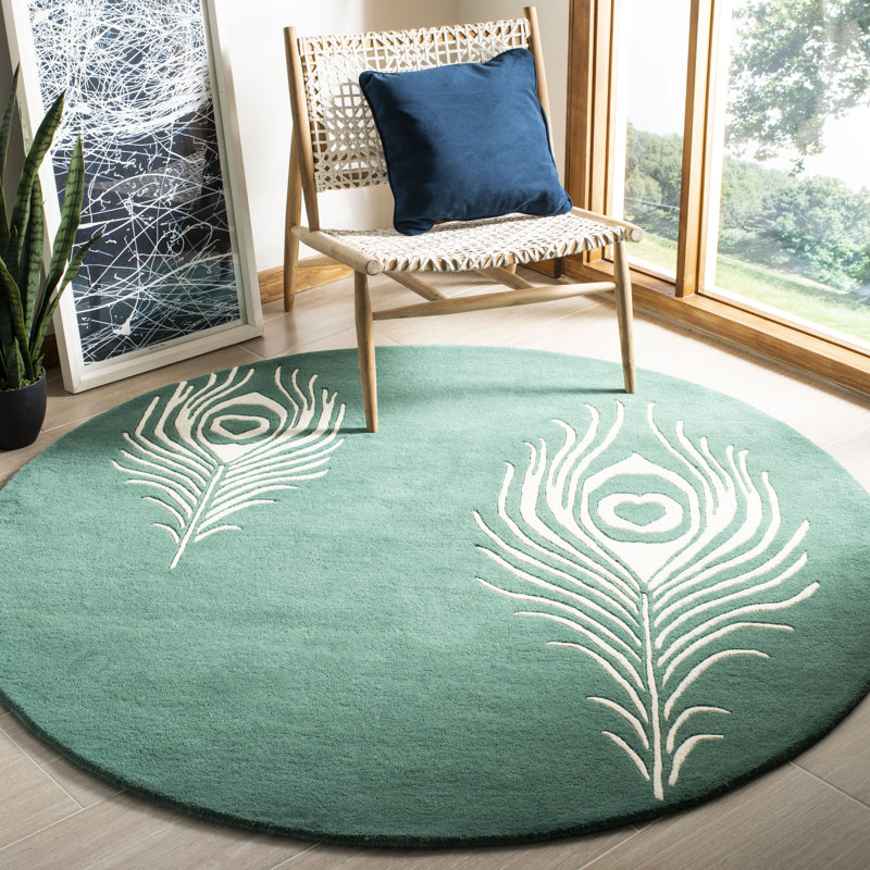 Nonia Hand Tufted Wool And Viscose Rug, Round 6'