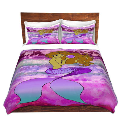 DiaNoche King Duvet Cover Sets Microfiber by Julia Di Sano - Mermaid Pearl 5
