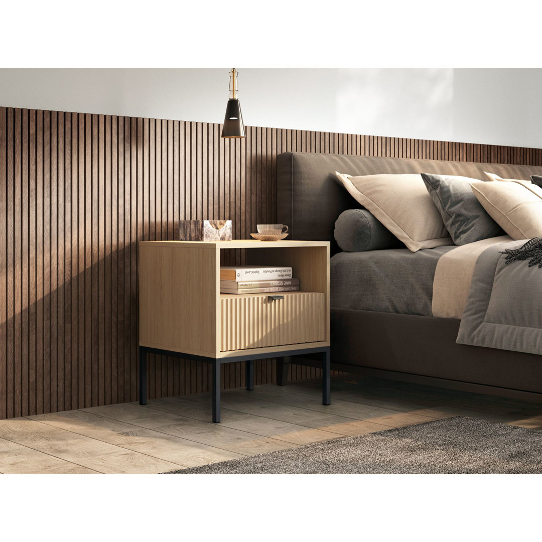 54cm W Manufactured Wood Bedside Table