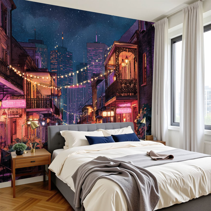 Papier peint adhésif auto-adhésif décoratif de style Bourbon Street, 100 pi x 144 po, L 144 po x l 100 po