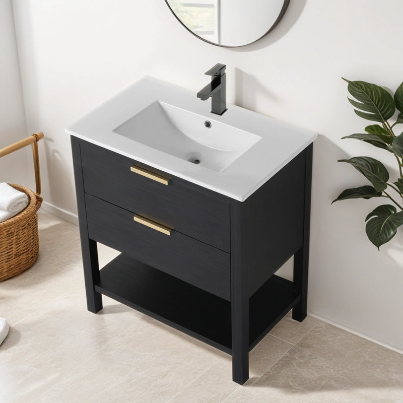 Ensemble de meuble-lavabo debout 30 po pour petit espace, meuble-lavabo simple 30 po avec lavabo, meuble-lavabo simple, meuble-lavabo Mordern