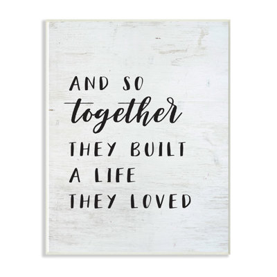 «Together Home Family Inspirational Word on Wood Texture Design», impression sur toile