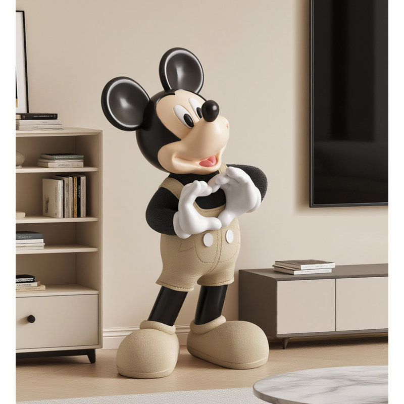 Ornement de sol contemporain en résine Mickey