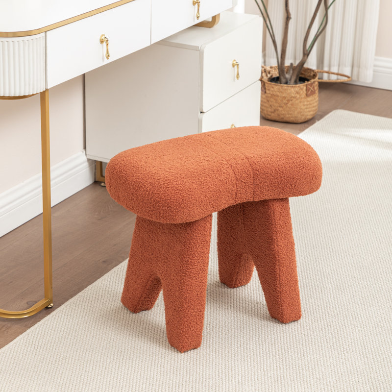Fauteuil de maquillage en fausse fourrure, Orange