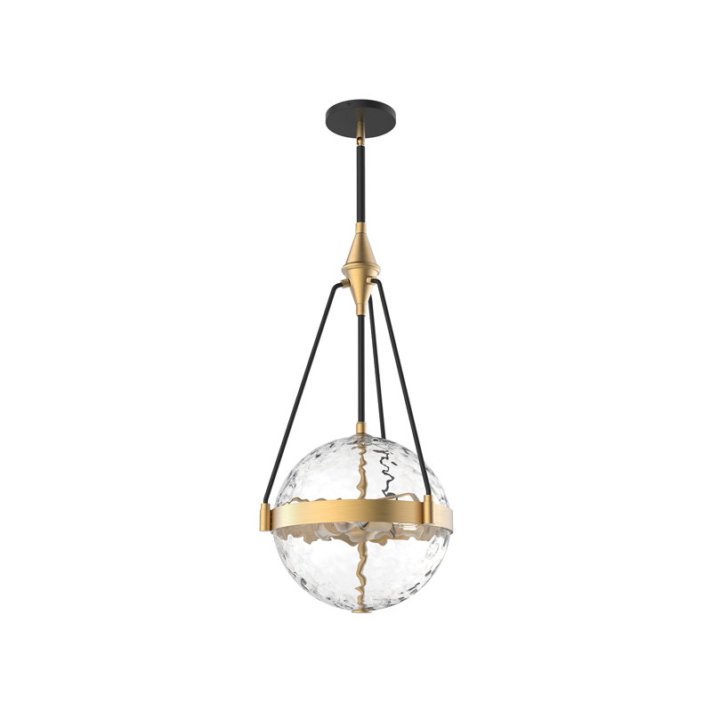 Luminaire suspendu sphérique à 3 lumières Harmony, Or brossé