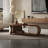 Ferryn No Assembly Required, Leaf Shape Solid Wood Coffee Table With 2 Faux Marble For Living Room