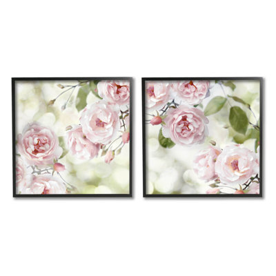 «Blooming Rose Bush Floral Nature», ensemble de 2 giclées par Joanna Lane