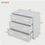 Lit mezzanine double avec placard et tablette - blanc-121069894