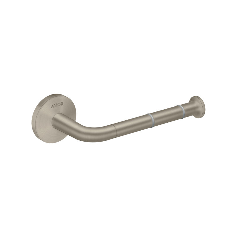 Universal Circular Wall Mount Single Post Toilet Paper Holder, Brushed Nickel