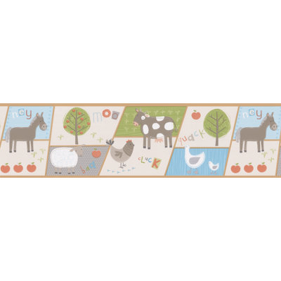 Sur Le Papier Peint De La Frontière De La Ferme De Patchwork De Ferme Kids World