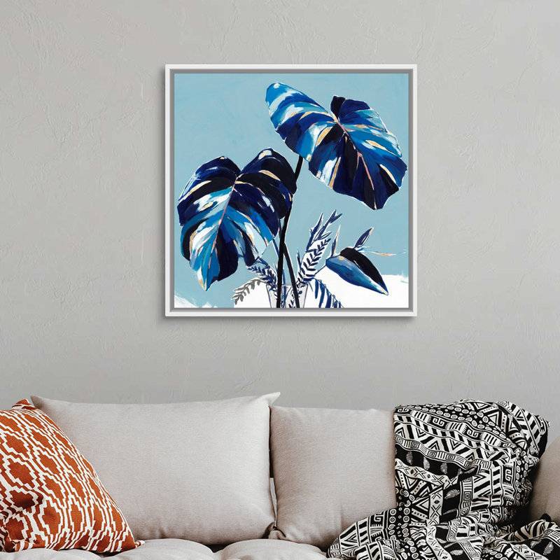 « Villa Palms II » par Isabelle Z, reproduction d’art sur toile, Cadre blanc, H 32 po x l 32 po x P 1,75 po