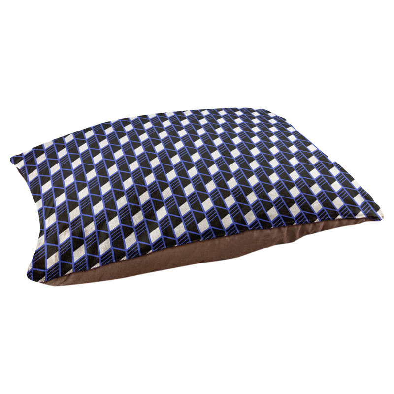 Coussin pour chien Byrge, Moyen (L 29,5 po x P19,5 po x H 9,5 po), Bleu / Noir