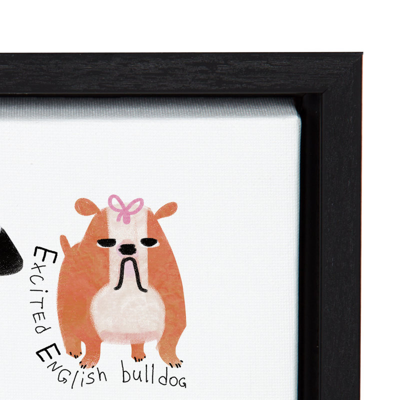 «Dog Alphabet» par Lida Larina, reproduction d'art sur toile encadrée