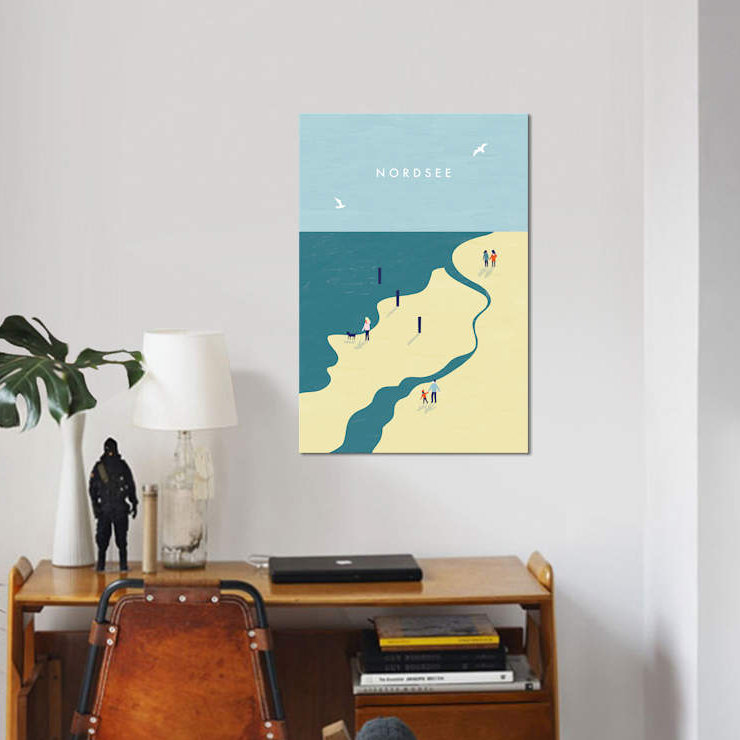 « nordsee », impression sur toile, H 60 po x l 40po x P 1,5 po, Pas de tapis, Toile tendue