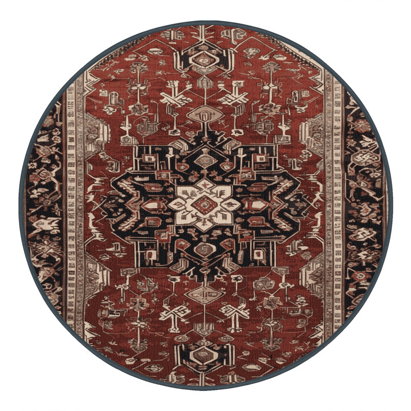 Tapis brun lavable à la machine, Rond 3 pi