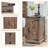 Rasema Farmhouse End Table with Charging Station, Wood Nightstand with Barn Door, Adjustable Storage Shelf-428334644