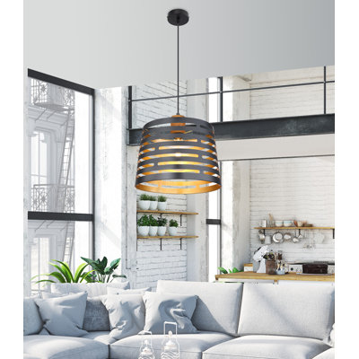 Pantanella 1 - Light Black Drum Pendant