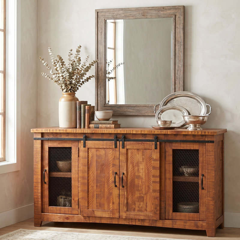 Kinsella Solid Wood TV Stand, Honey Tobacco