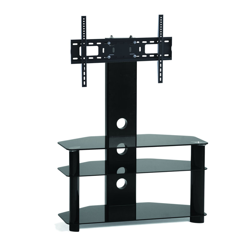 Support fixe avec tablette Bettye, noir, pouvant supporter jusqu'à 88 lb