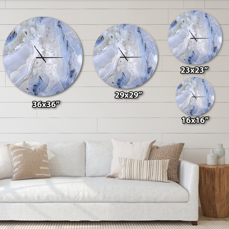 Modern Wall Clock, Agate Stone Decorative Clock - Agate Stone, Medium
