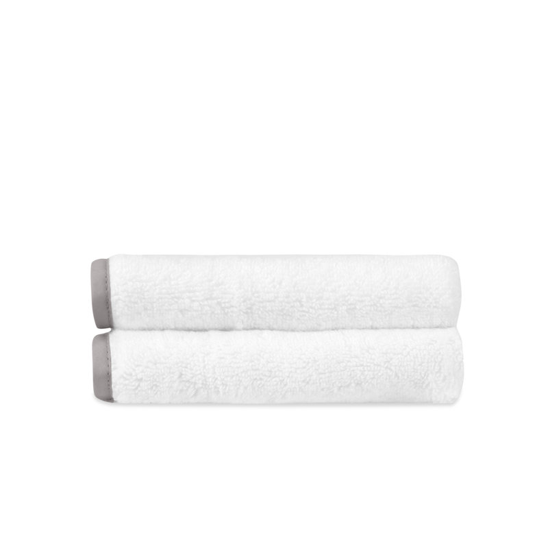 Antalya 2-pc Face Towel Set, White/Chrome