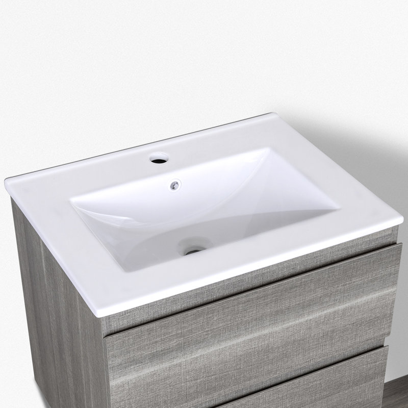 KGAR 18.5'' White Ceramic Rectangular Bathroom Sink