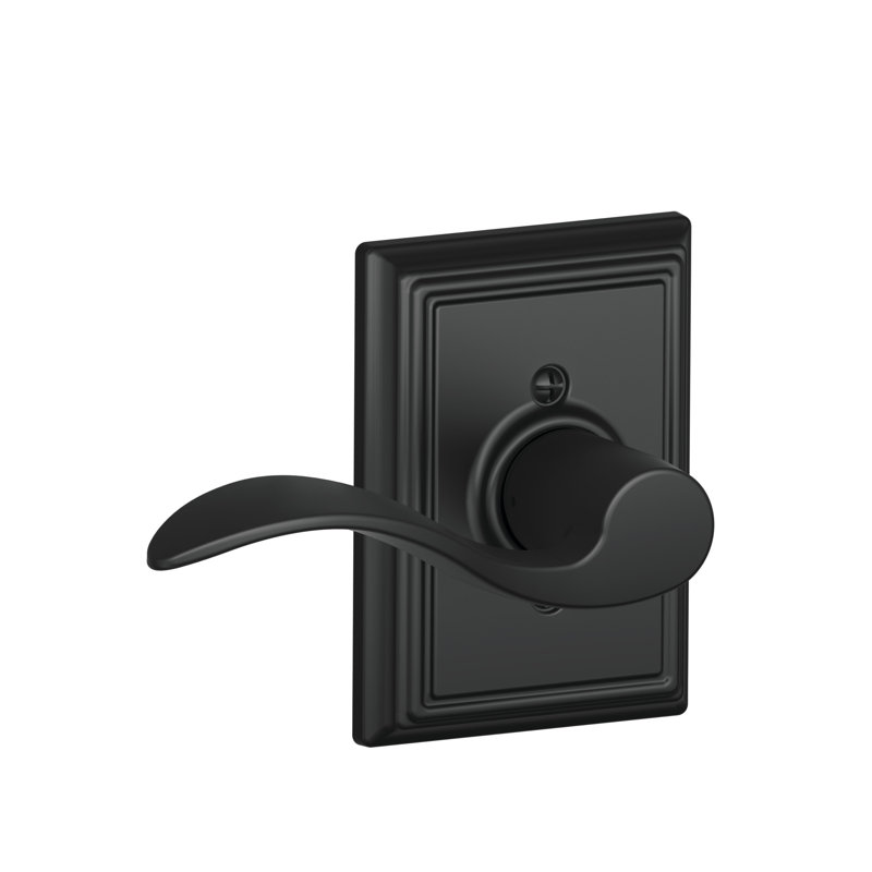Serrure avec garniture en forme de levier addison Accent, Noir mat, Côté droit