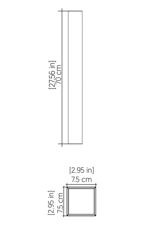 1 - Light LED Flush Mounted Sconce, 47.24" H x 2.95" W x 2.95" D, Organic White