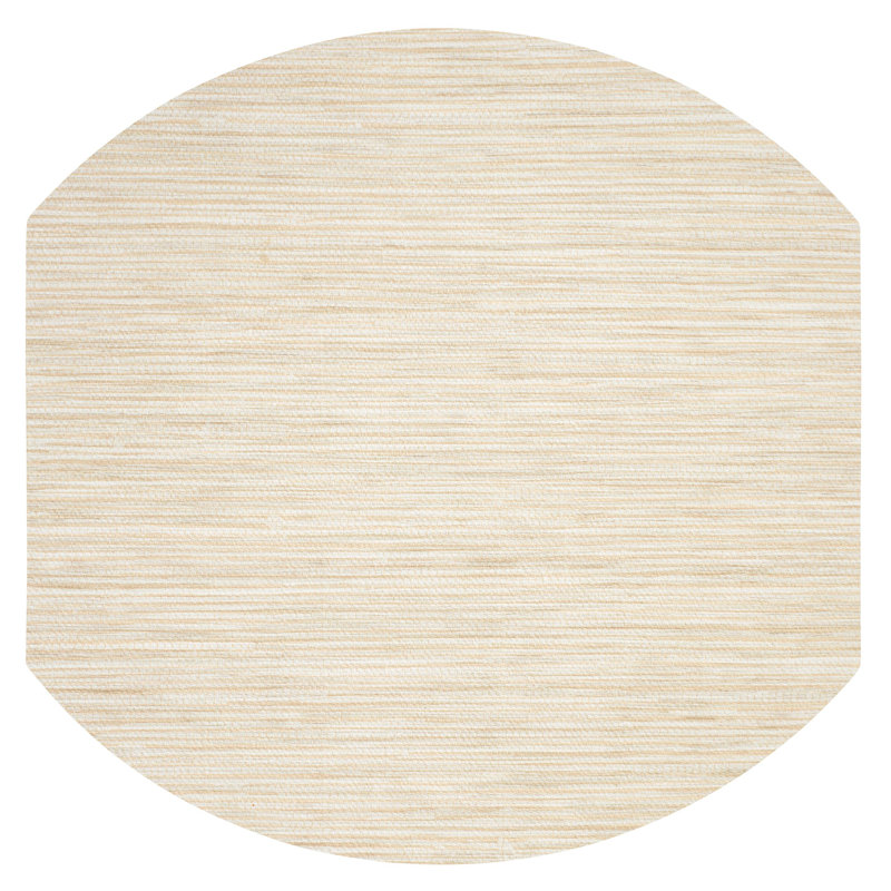 Grasscloth 100% Pthalate-free Vinyl Elliptic Placemats, Ecru