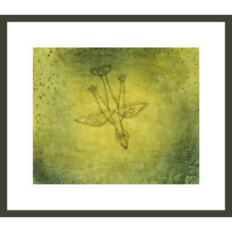 «Down the More Troubling Bird» par Paul Klee, impression giclée encadrée, 17,75 po H x 20,36 po L