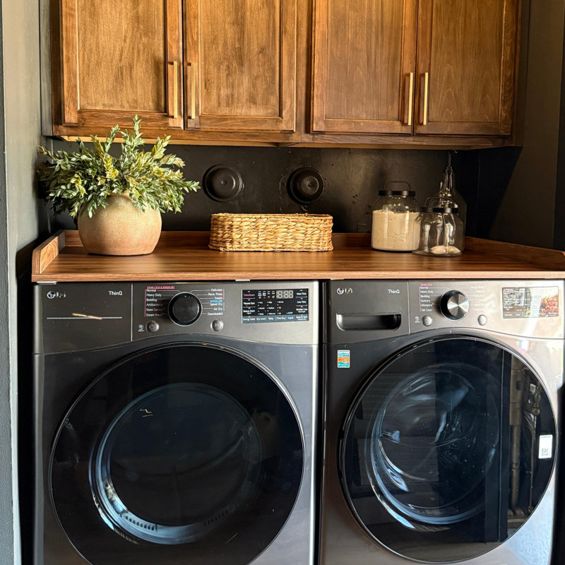 Tileon Washer Dryer Countertop With Non-Slip Pads, Laundry Wood Shelf - View #9