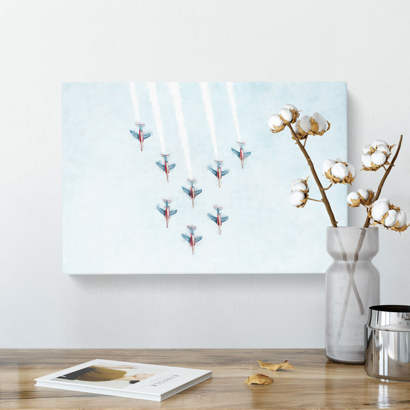 Plane Aerobatics - Wrapped Canvas Painting, 35cm H x 50cm W x 3cm D