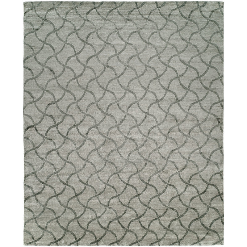 Hazeltine Geometric Area Rug in Platinum, Rectangle 12' x 15'