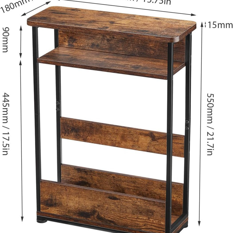 3-Tier Slim End Table With Storage Shelf For Small Spaces, Enhancing Your Home's Style And Functionality