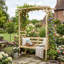 Banc d'extérieur, banc de jardin de patio, banc en bois pour vignes / plantes grimpantes-559962171