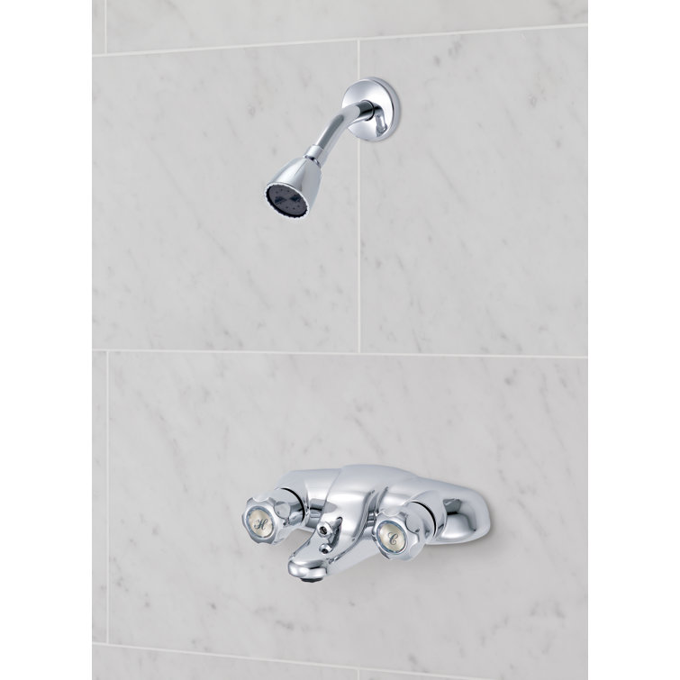 Pressure-Balanced Tub and Shower Faucet with Rough-in Valve and Monitor